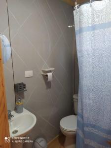 a bathroom with a toilet and a sink and a shower at TINY HOUSE Los Angeles in Los Ángeles