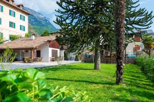 a house and a tree in a yard at Beim Sarner in Caldaro