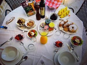 a table with breakfast foods and drinks on it at agriturismo2laghi in Ponti Sul Mincio +21 photos