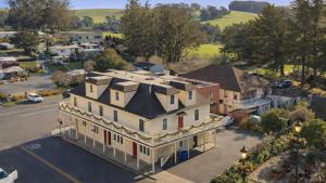 an overhead view of a large house in a town at Tomales Hotel, Minutes from Dillon Beach in Tomales