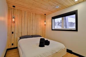 a bedroom with a bed in a room with a window at Aspen - 5 chambres - 18 personnes in Saint-Férréol-les-Neiges +17 photos
