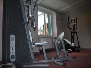 Fitness centrum a/nebo fitness zařízení v ubytování Logis Hotel Restaurant Family & Spa