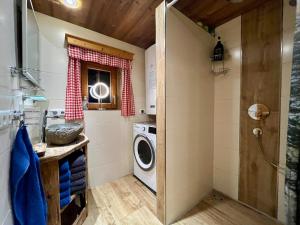 a laundry room with a washer and dryer at Die Petzl Hütte - Kreischbergblick in Kaindorf