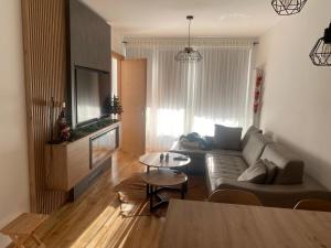 a living room with a couch and a table at Privatni apartman A15 Vučko Aparthotel in Jahorina