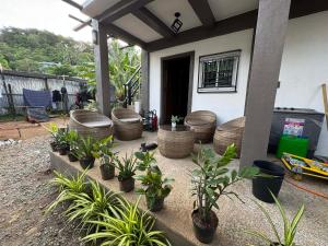 a patio with a bunch of plants in front of a house at Sla guest house in Boracay +4 photos