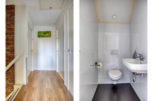 a bathroom with a toilet and a sink at Zonnehoek Terherne in Terherne +40 photos