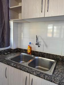 a kitchen sink with a bottle of detergent next to it at Luxx Homes #Unit A in Ruiru