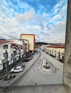 an aerial view of a city street with cars parked at B&B da Matteo in Telese