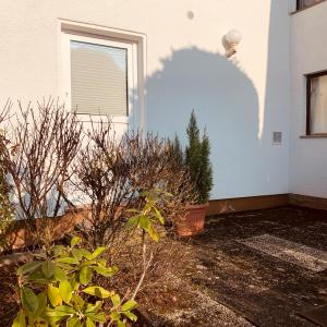 a shadow of a person on the side of a building at Im Herzen von Chattengau in Gudensberg