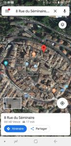 a screenshot of a cell phone with a map at Little studio in the old town in Vence