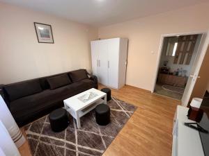 a living room with a couch and a table at Apartman Tas in Smederevo
