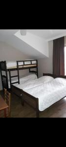 a bedroom with two bunk beds and a window at Villa Bakuriani hotel in Bakuriani