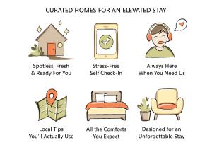 a set of illustrations of homes for an elevated stay at Harmonic Nest 3min to Republic Square Renovated in Belgrade