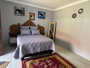 a bedroom with a bed and a mirror on the wall at Tana B Guesthouse in Welkom +10 photos