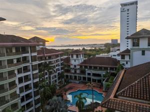 an aerial view of a city with buildings at White House in Malacca