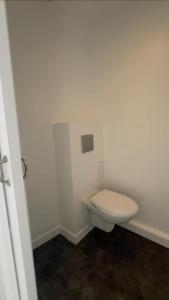 a bathroom with a white toilet in a room at large downtown studio in Corbeil-Essonnes