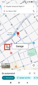 a screenshot of a google map with a carousel at Depto H in Buenos Aires
