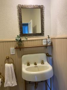 a bathroom with a sink and a mirror at Isla Chita in Tigre