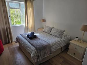 a bedroom with a bed and a window at Jonker's Cottage in Malgas
