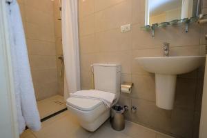 a bathroom with a toilet and a sink at Cleopatra Hotel in Aswan +51 photos