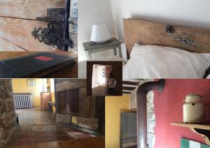 a collage of pictures of a room with a bed at Le RepAire de La SalAmandre in Ivrey