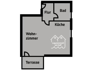 a drawing of a floor plan of a house at Lagunenstadt am Haff - Fewo 166 Nautilus in Ueckermünde