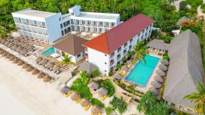an aerial view of a resort with a swimming pool at AHG Sun Bay Mlilile Beach Hotel in Matemwe