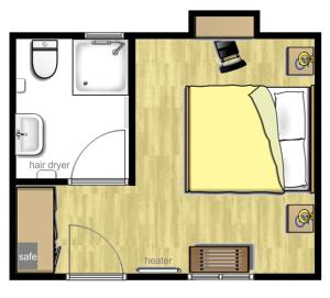 a floor plan of a small room with at Terrace Lodge in Putre