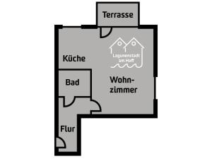 a picture of a floor plan of a house at Lagunenstadt am Haff - Fewo 181 Kogge in Ueckermünde +12 photos