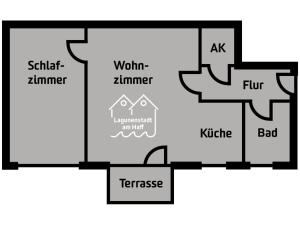 a floor plan of a house at Lagunenstadt am Haff - Fewo 125 Yarn in Ueckermünde +14 photos