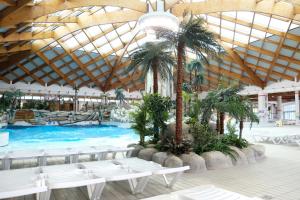 a resort with a pool and palm trees in a building at Camping Terme Catez - Maeva Vacansoleil in Brežice