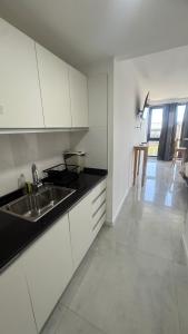a kitchen with a sink and a counter top at Brickell 3A in Tigre