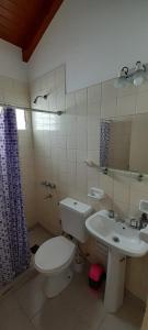a bathroom with a toilet and a sink at Departamentos Tere in Las Grutas
