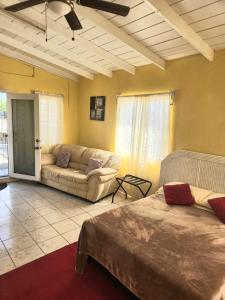 a living room with a bed and a couch at Amber Lily Studio in Brumaire