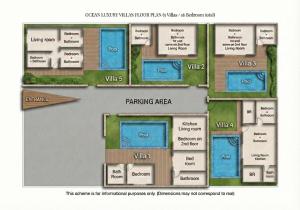 a floor plan of a building at Ocean Luxury Villas - Seminyak in Seminyak +137 photos