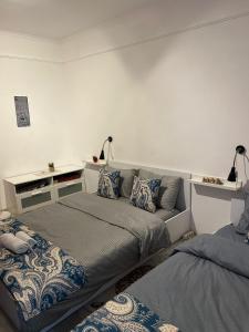 a living room with two beds and a couch at Old Bazaar City Center Apartment in Skopje