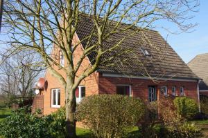 a brick house with a tree in front of it at Luettje-Glueck in Pogum