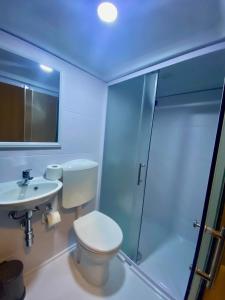 a bathroom with a toilet and a shower and a sink at Guest House Pirelli Milano in Milan +44 photos