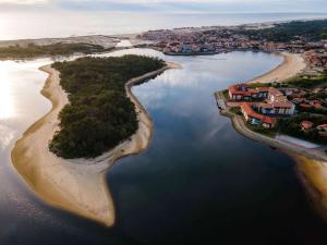 an island in the middle of a body of water at Appart proche du lac et plages in Soustons