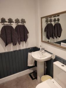a bathroom with a sink and a mirror at The Bridges B&B in Broomhill +32 photos