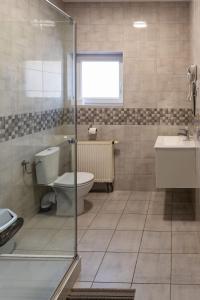 a bathroom with a toilet and a sink at Noclegi GCK Biała in Biała