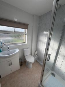 ein Badezimmer mit Toilette, Waschbecken und Dusche in der Unterkunft Captain Howey Hotel in New Romney + 56 Fotos