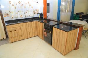 a kitchen with a stove and a dishwasher at Celesta House in Mbarara