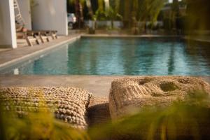 a close up of a swimming pool at BOHOTEL Messonghi - Designer's Hotel in Mesongi