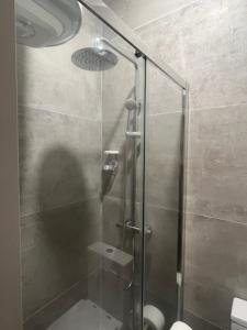 a shower with a glass door in a bathroom at Casa Gaea Stay in Braga +61 photos