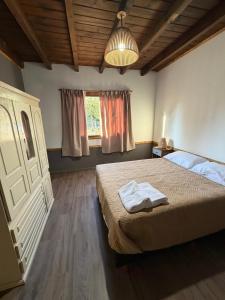 a bedroom with a large bed and a window at Betsaida2 in Lago Meliquina