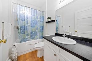ein Badezimmer mit Waschbecken, Toilette und Dusche in der Unterkunft 40 Meadow View in Cherry Valley