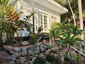 a house with a bunch of plants in front of it at Moana bungalow in Hideaway Bay