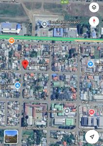 a map of a city with buildings at San Joaquin in Curacautín