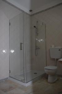 a bathroom with a shower and a toilet at INATEL Castelo De Vide in Castelo de Vide +53 photos